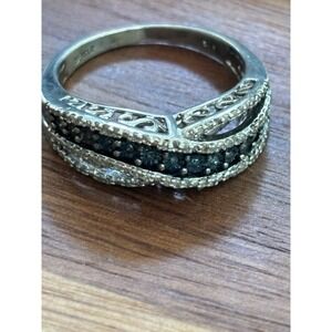 JWBR Blue Diamond Sterling Silver Ring Size 8